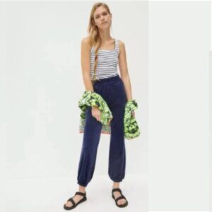 Anthropologie Velour Jogger Navy - L
